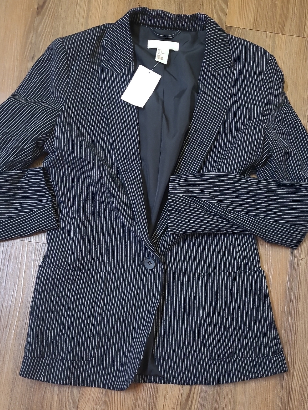 H&M Navy Pinstripe Blazer